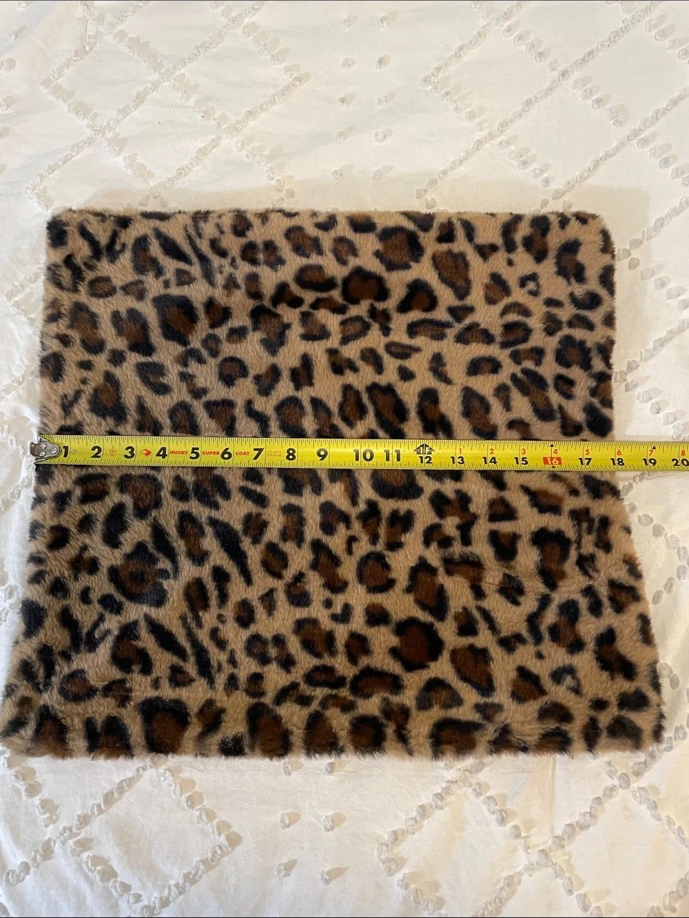 Faux Fur Leopard Print Square Pillow Cover Brown & Black nwot